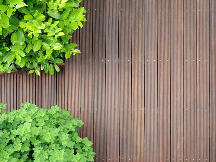 Terrasse extérieure en bois avec escalier à plusieurs niveaux